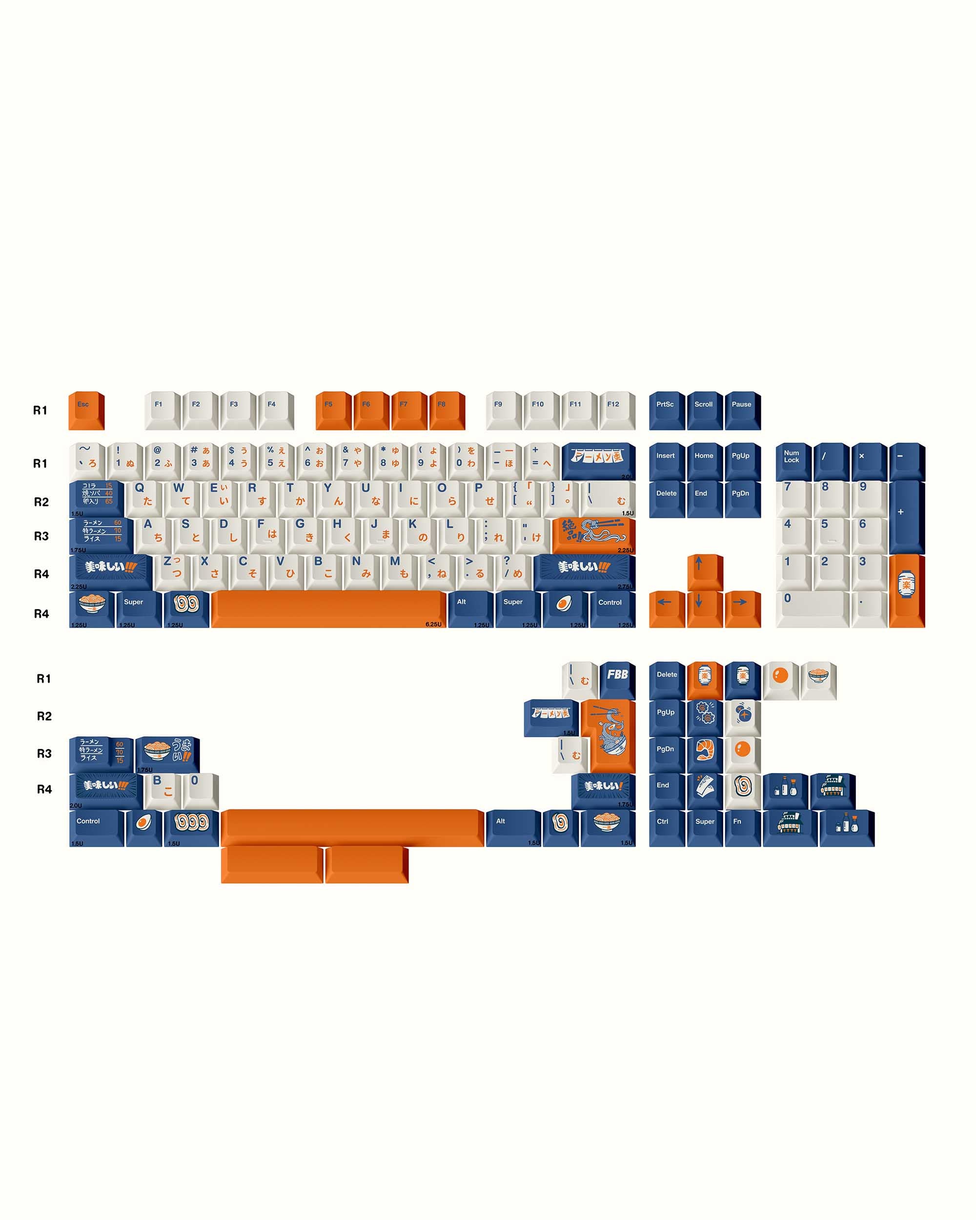 FBB chiraku Ramen R2 Keycaps Set