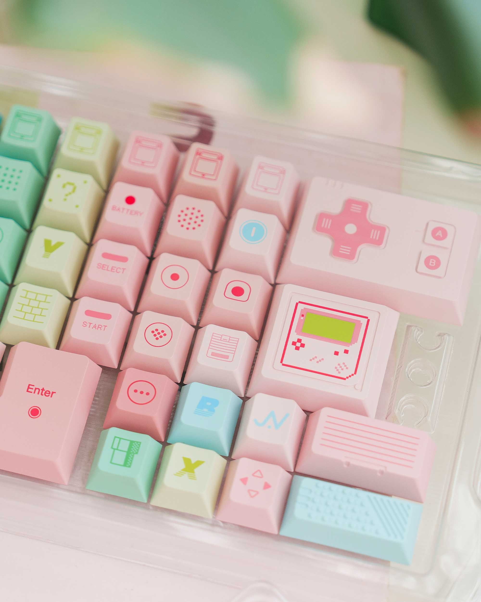 TUTKEYS X 80Retros GAME 1989 Pink Candy Keycaps Set