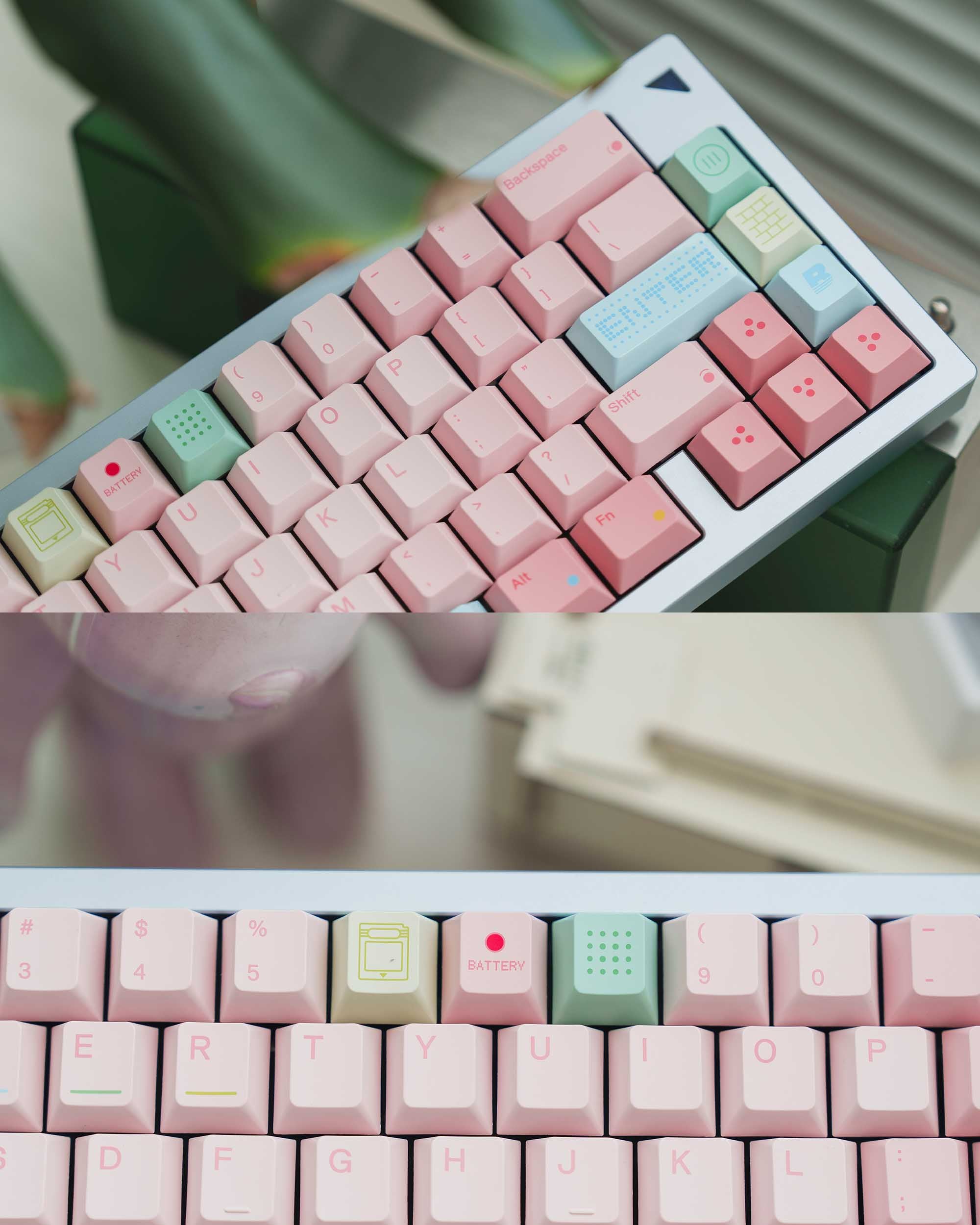 TUTKEYS X 80Retros GAME 1989 Pink Candy Keycaps Set