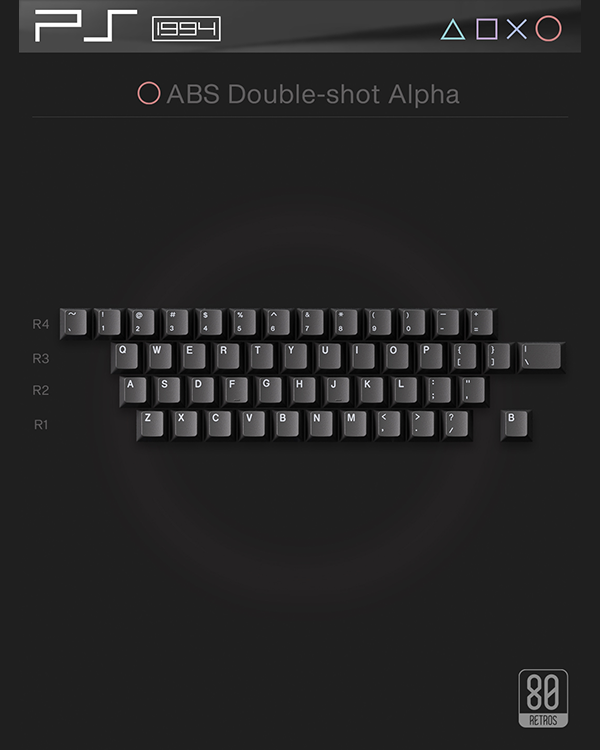 80Retros PS1994 Black&Silver Keycap
