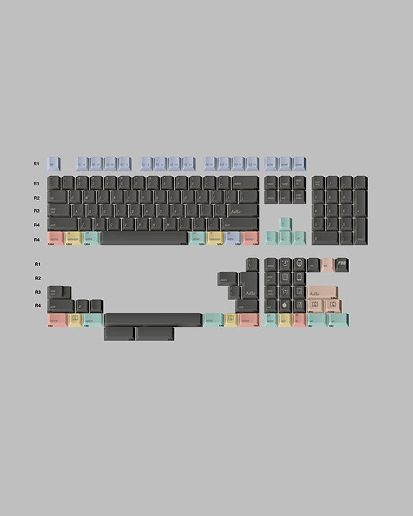 FBB Retro Dark Grey Keycaps Set
