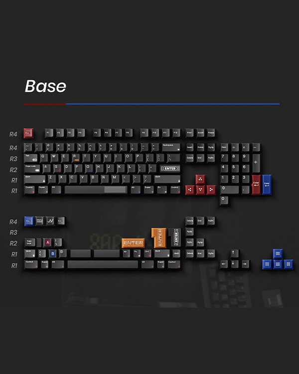 80Retros Game1989 Black Samuri Keycap Set