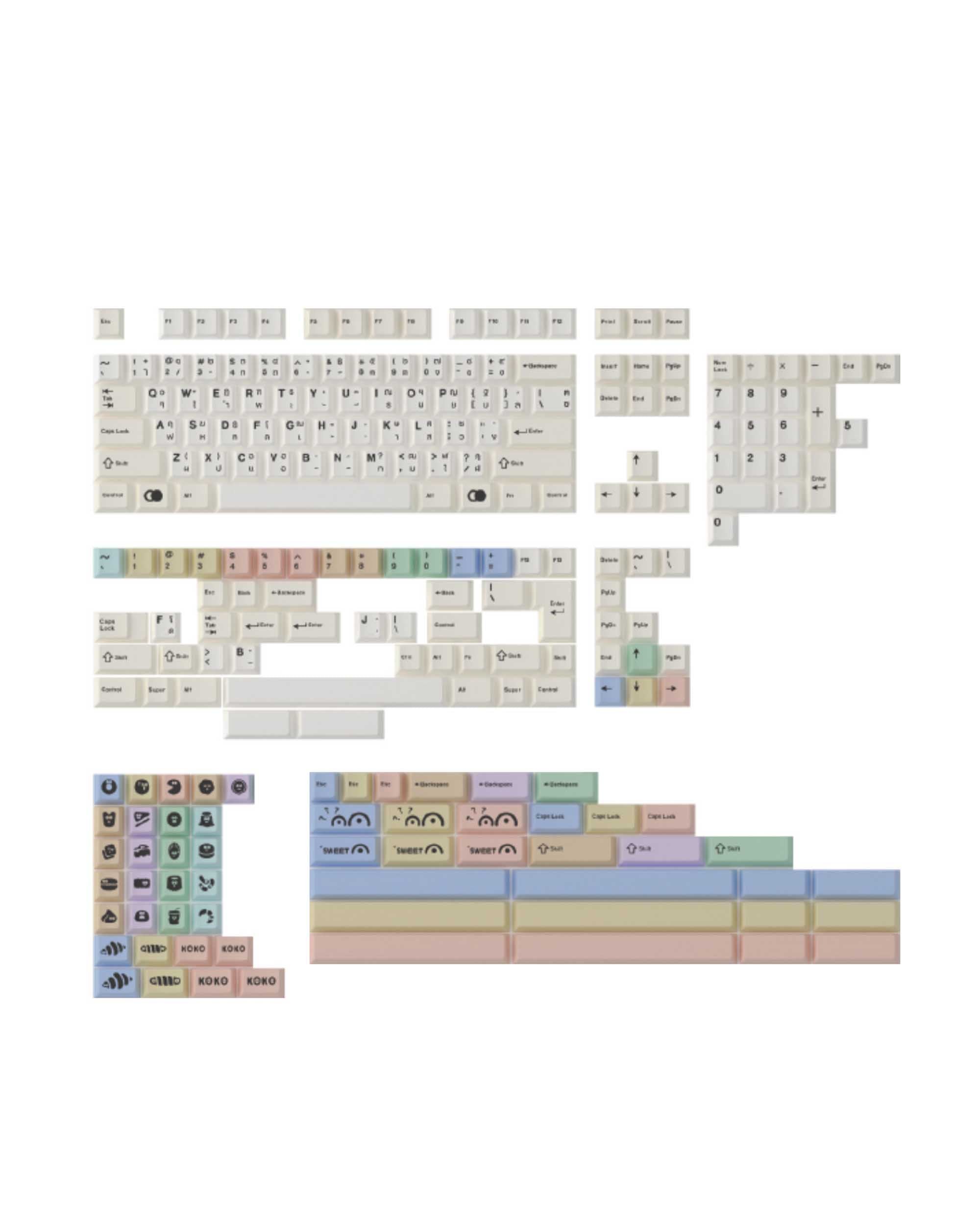 TUTKEYS X KOKOKEY Macaron Burnt Dessert Keycaps Set
