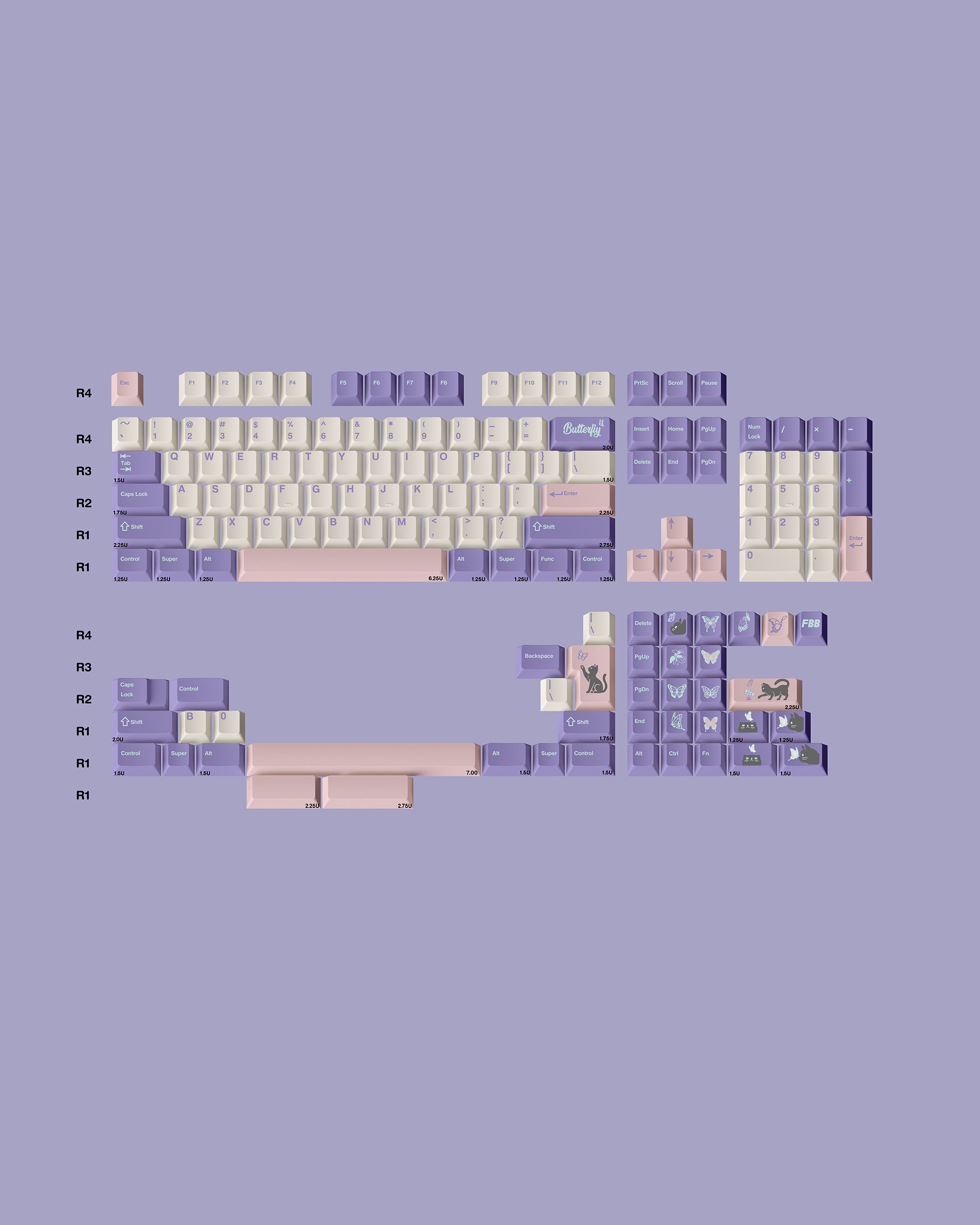 FBB Butterfly Keycaps Set