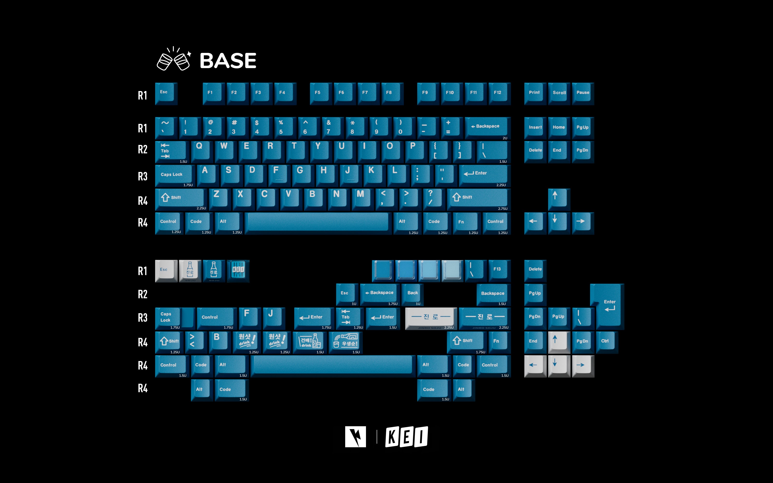 Keykobo SOJU blue Keycaps Set