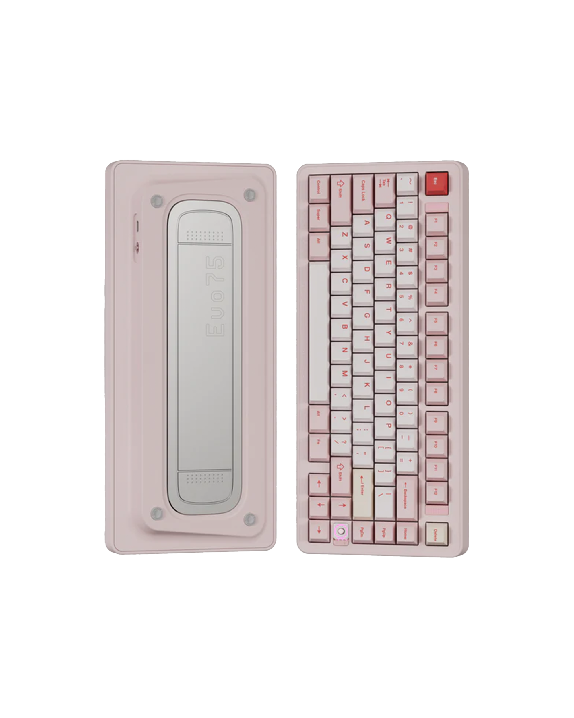 คีย์บอร์ด Evoworks Evo75 Mechanical Keyboard – Custom 75% Keyboard Layout - Spray-coated Babypink สีชมพู