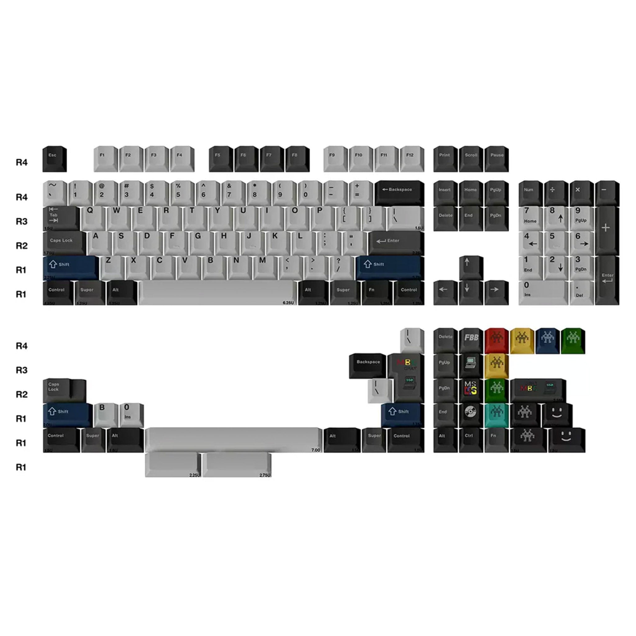 FBB 550 Gray Keycap Set