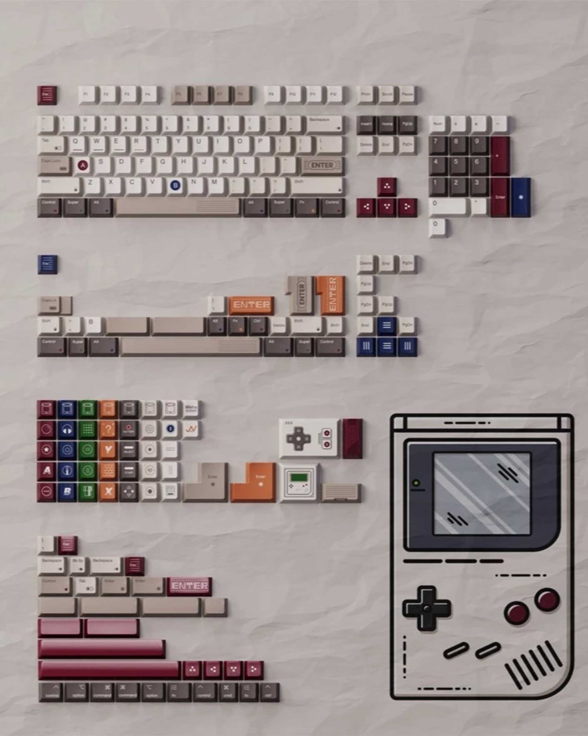 80retros Game1989 ABS Keycaps Set