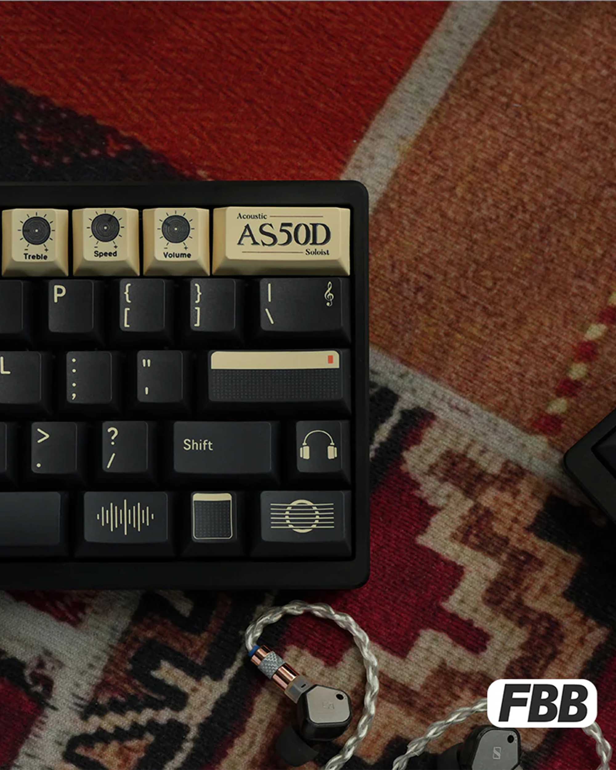 FBB AS50D Deep Gray Keycaps Set