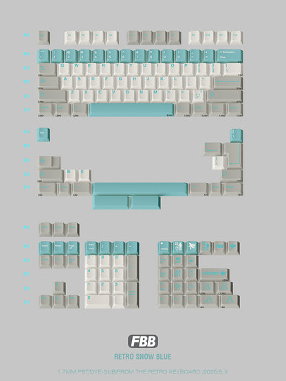 FBB Retro Snow Blue Keycap Set