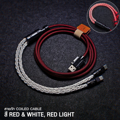 Custom Coiled Cable 1-to-2 Crystal Copper Cable 8k Polling rate USB Type C to A