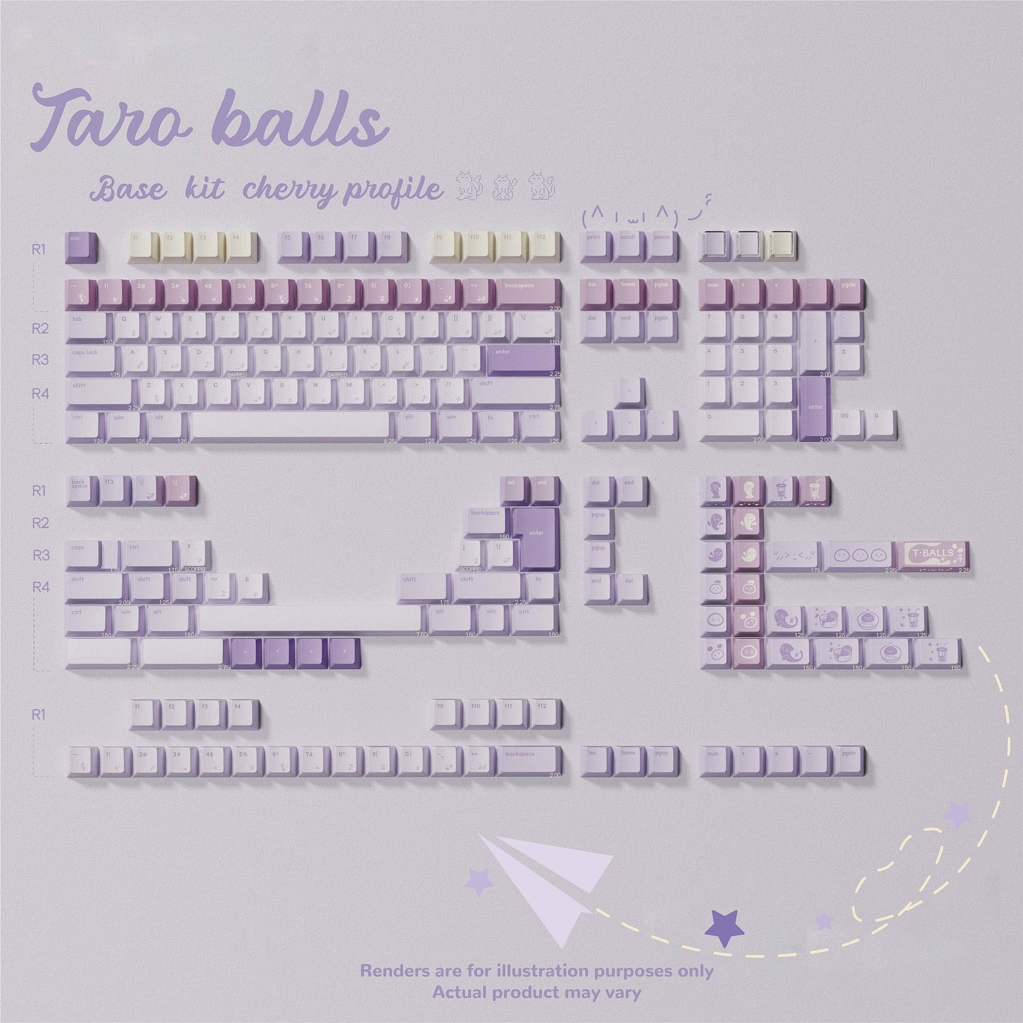 Qwertykeys Taro Balls Keycap Set
