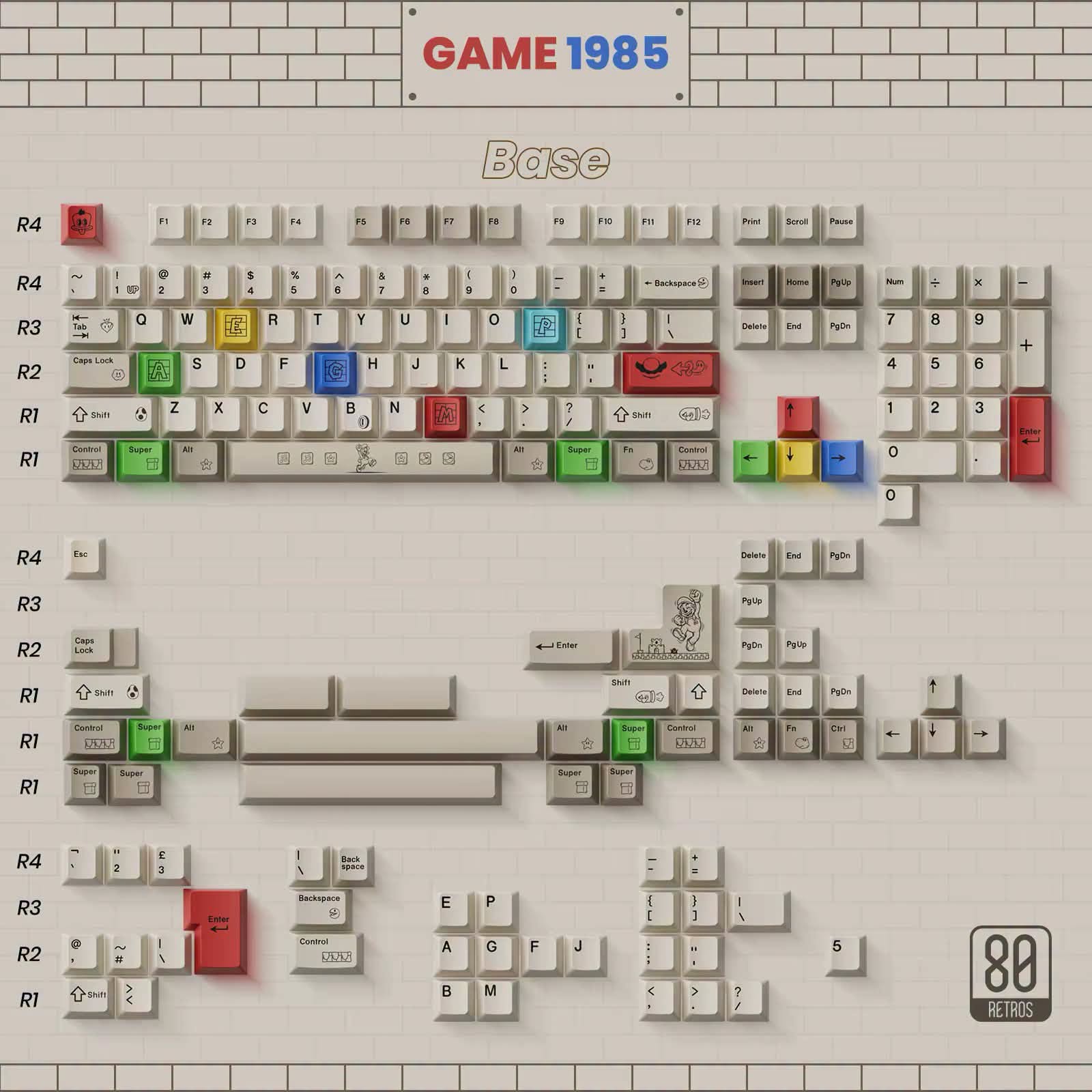 80Retros Game1985 Keycap Set