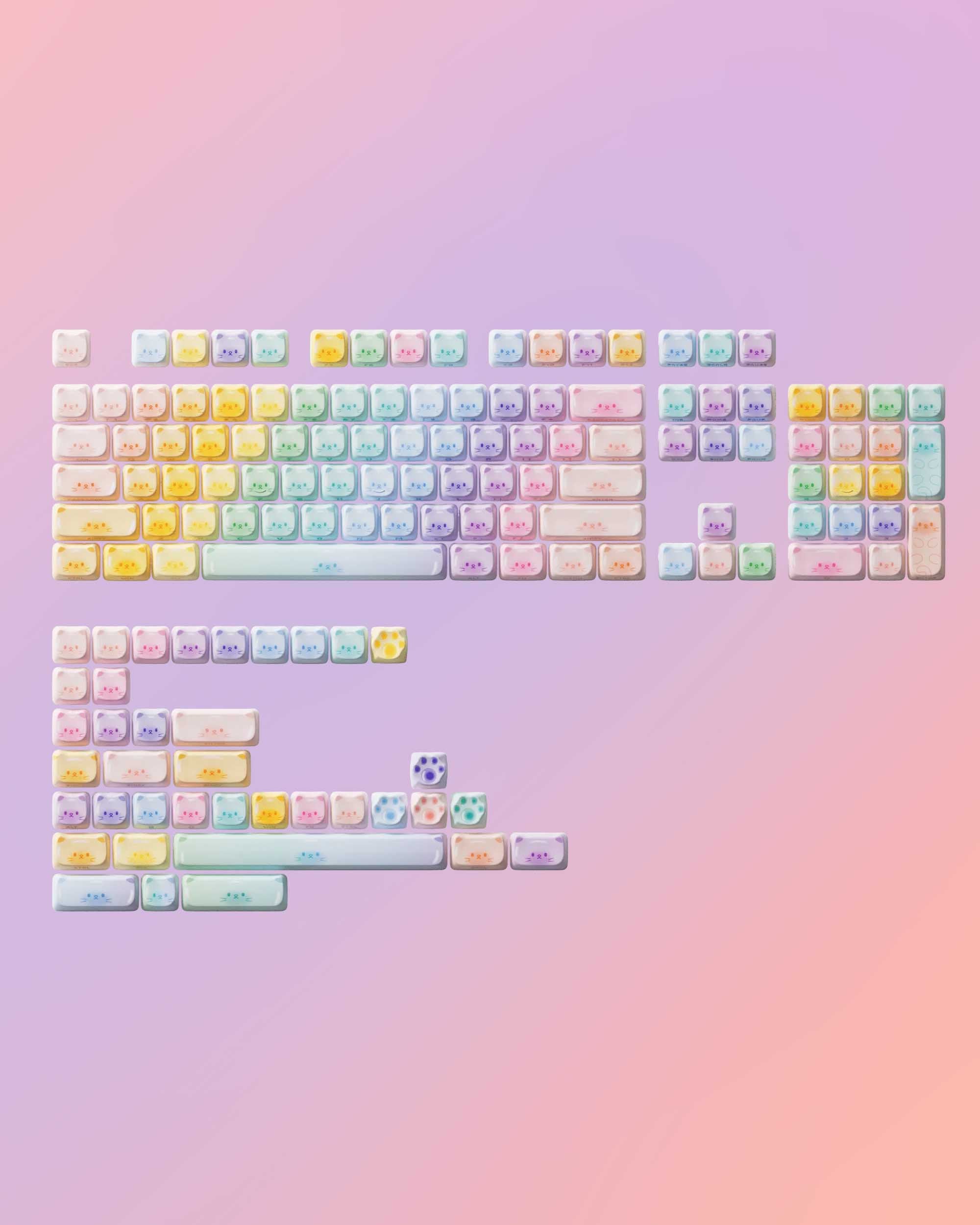 AKKO Colorful Cats Keycaps Set