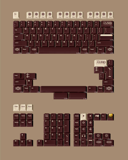 FBB AS50D Brown Keycaps Set