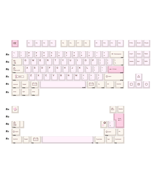 White Peach Keycap Set