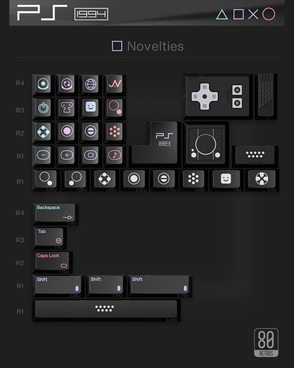 80Retros PS1994 Black&Silver Keycap