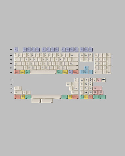 FBB 2100Retro Cream White Keycaps Set