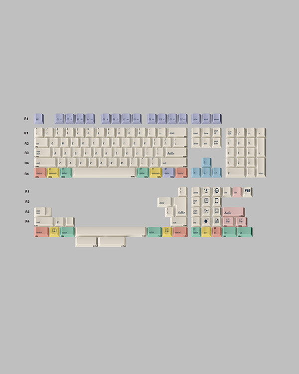 FBB 2100Retro Cream White Keycaps Set