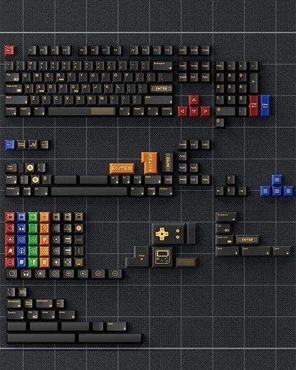 80retros Game1989 Black&Gold (All in one) Keycap Set