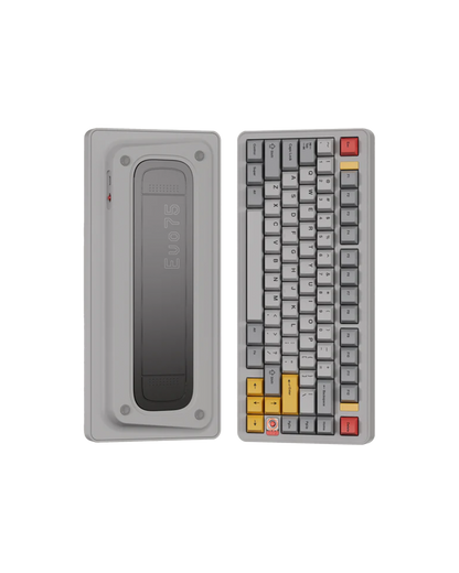 คีย์บอร์ด Evoworks Evo75 Mechanical Keyboard – Custom 75% Keyboard Layout - Spray-coated Eclipse Grey Color