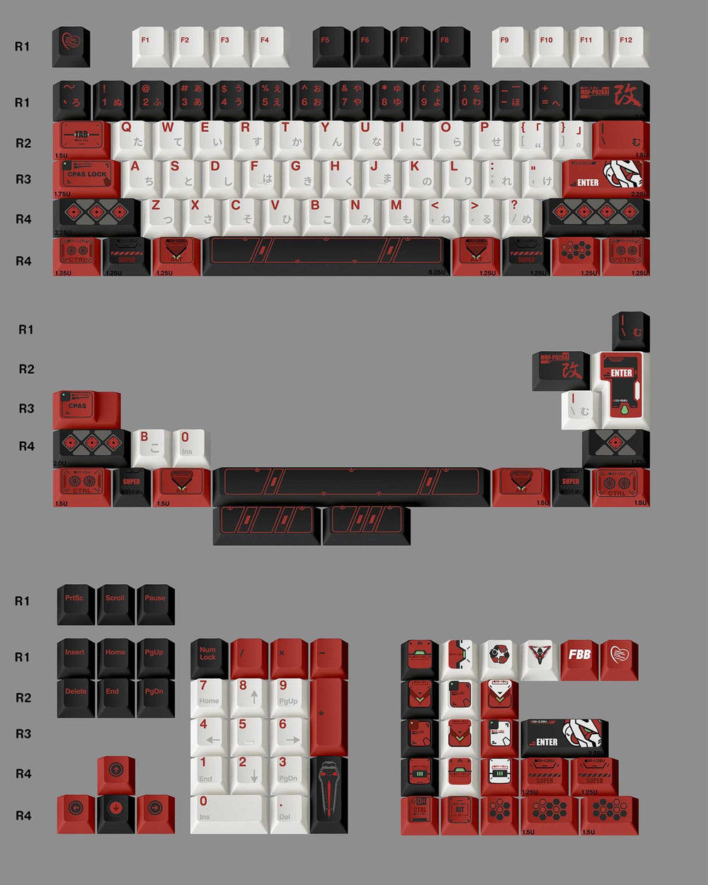 FBB Gundam Red Astray Keycaps Set – Keypro