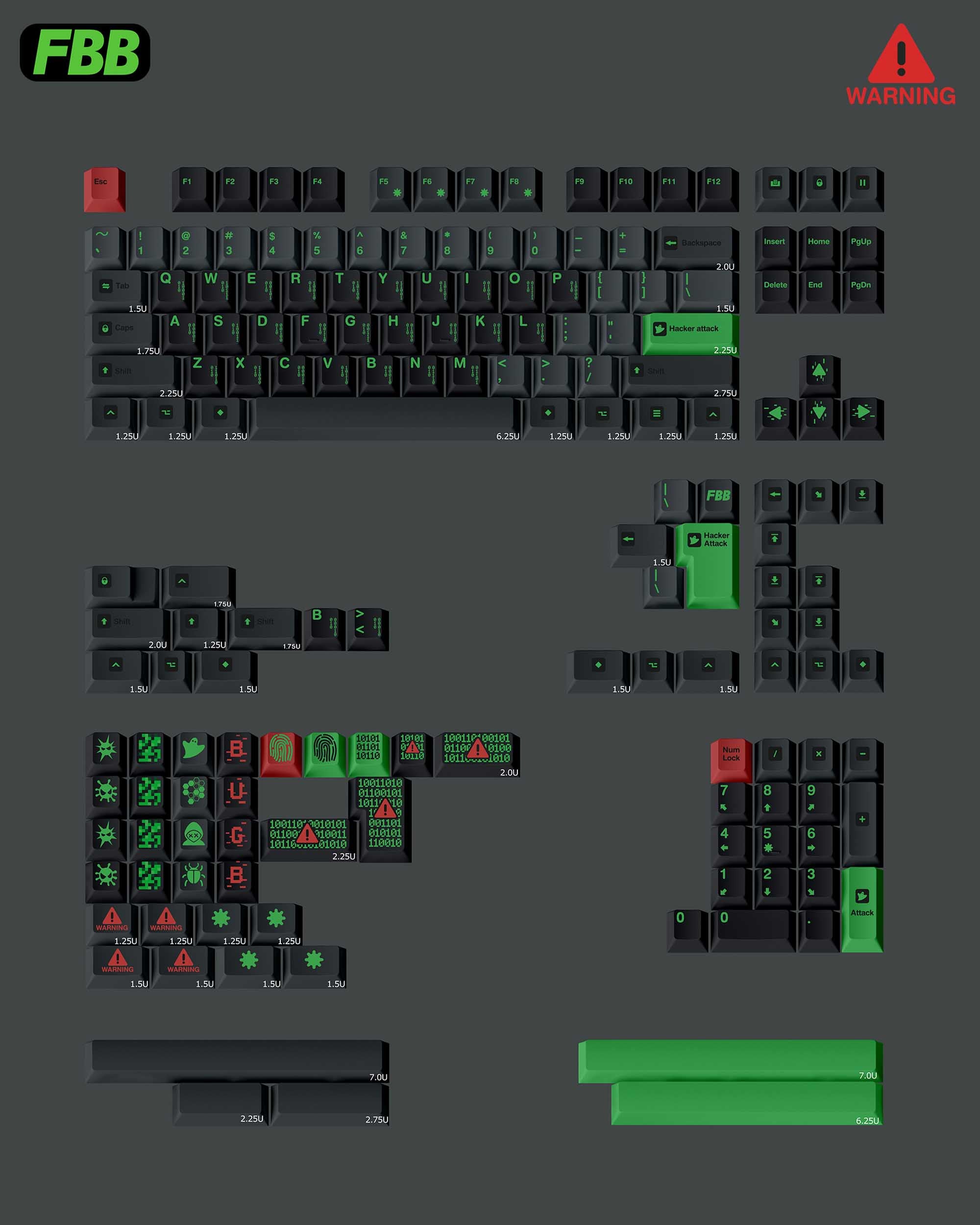 FBB Hacker Keycaps Set