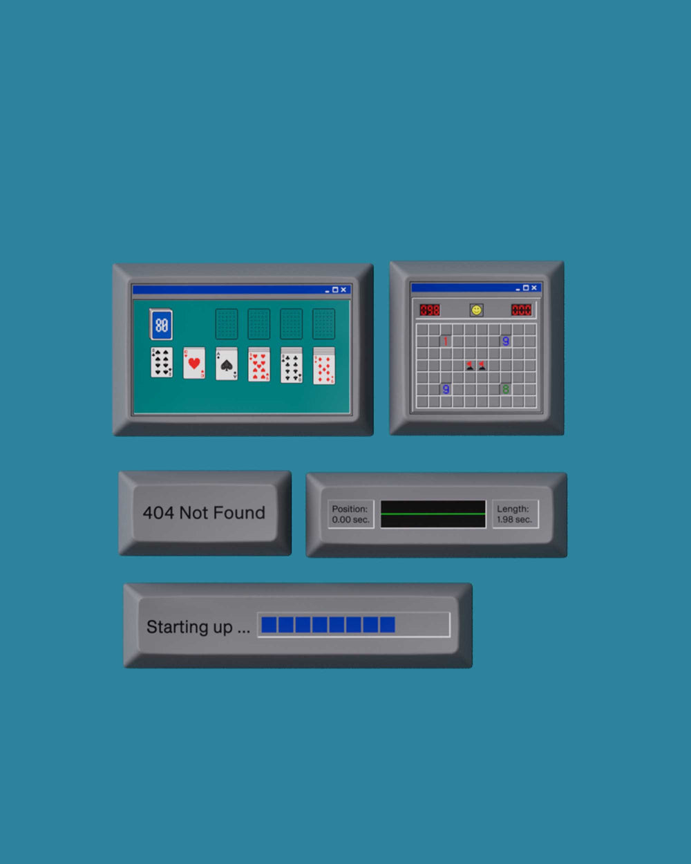 80Retros WIN 1998 Keycaps Set – Keypro