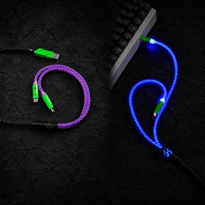 Custom Coiled Cable 1-to-2 Crystal Copper Cable 8k Polling rate USB Type C to A