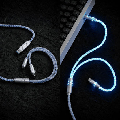 Custom Coiled Cable 1-to-2 Crystal Copper Cable 8k Polling rate USB Type C to A