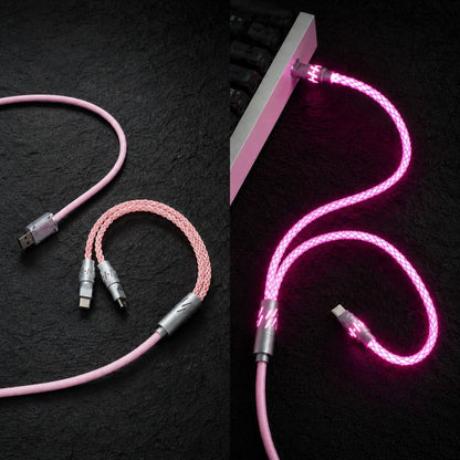 Custom Coiled Cable 1-to-2 Crystal Copper Cable 8k Polling rate USB Type C to A